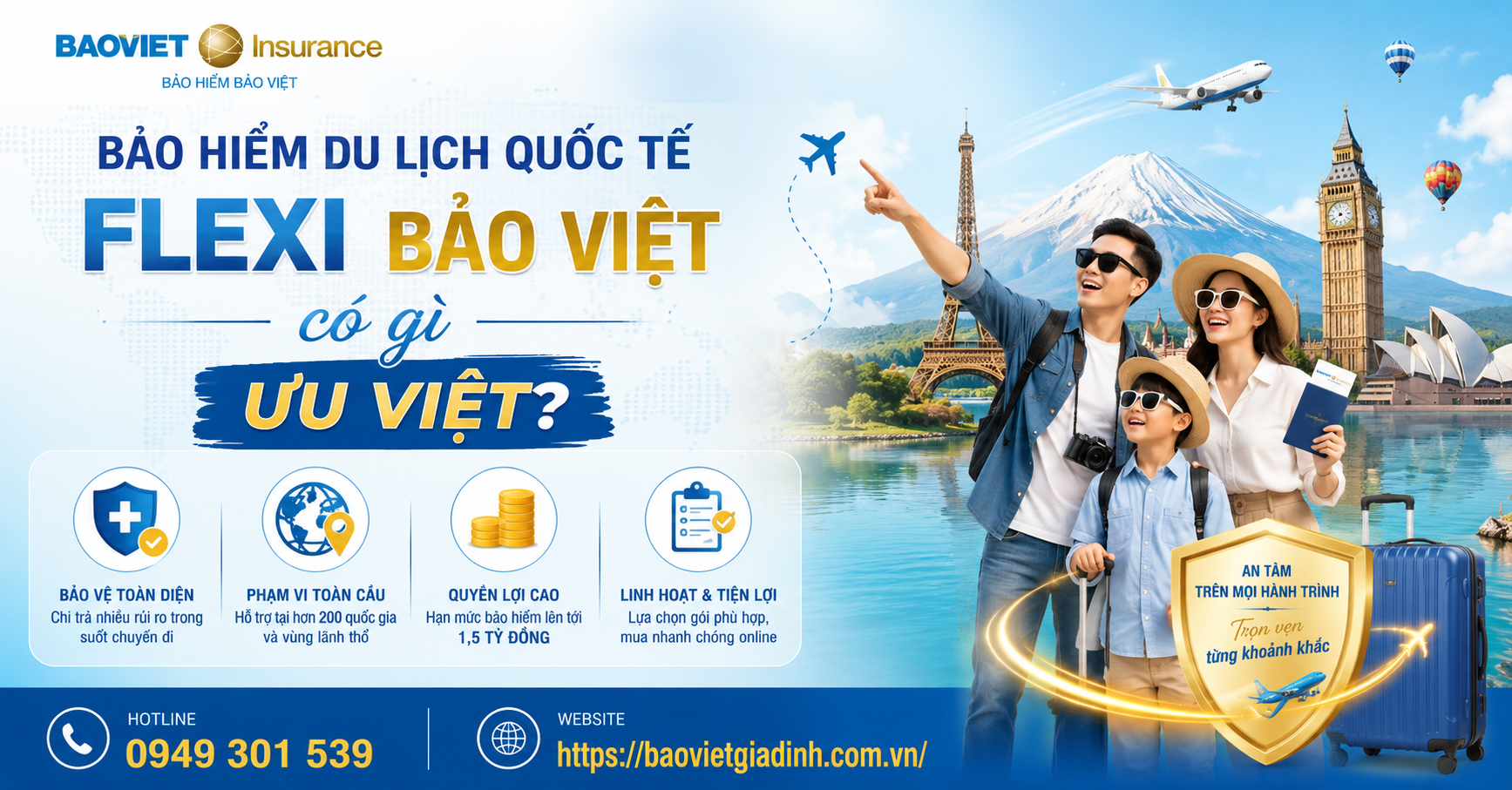 Bảo hiểm du lịch quốc tế Flexi Bảo Việt có gì ưu việt?