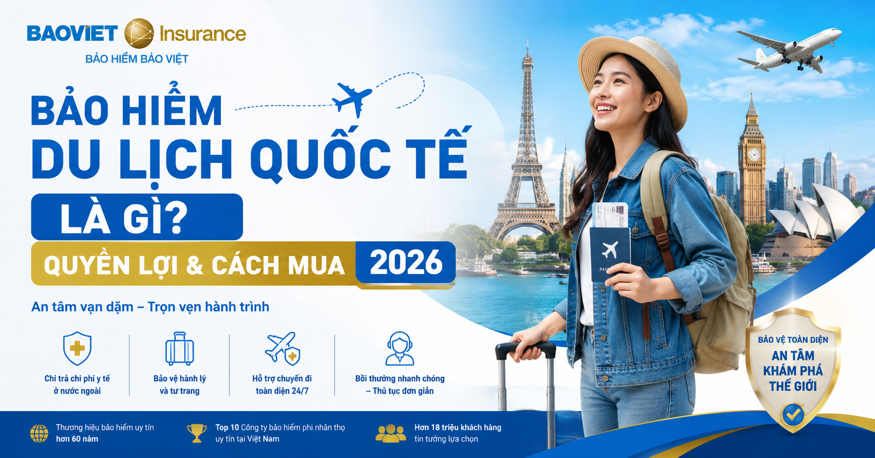 Bảo hiểm du lịch quốc tế là gì? Quyền lợi & cách mua 2026