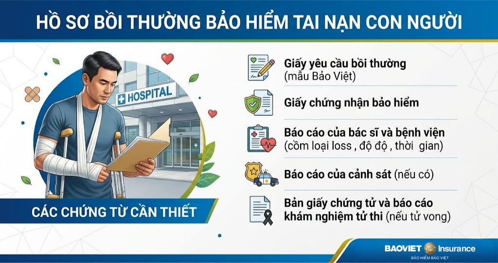 Hồ sơ bồi thường bảo hiểm tai nạn con người - Bảo hiểm du lịch quốc tế Flexi