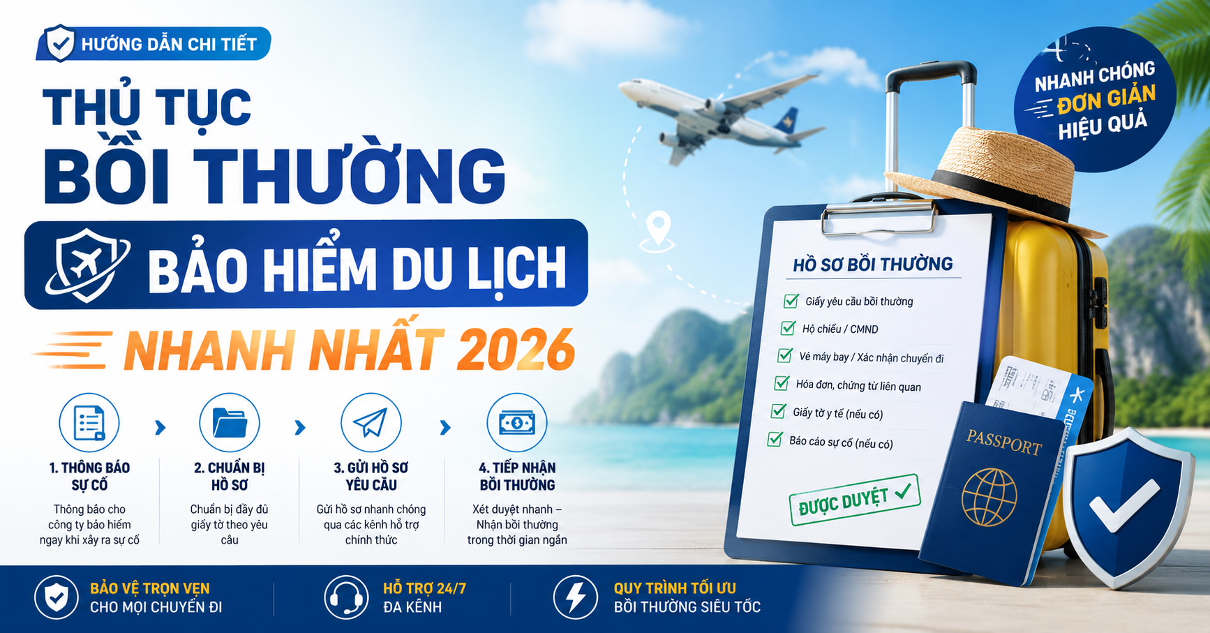 Thủ Tục Bồi Thường Bảo Hiểm Du Lịch Nhanh Nhất 2026