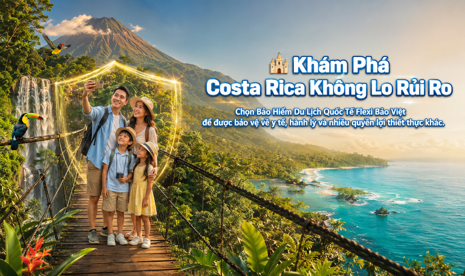 Bảo hiểm du lịch Costa Rica - Hành trình an toàn, tối ưu ngân sách cùng Flexi Bảo Việt