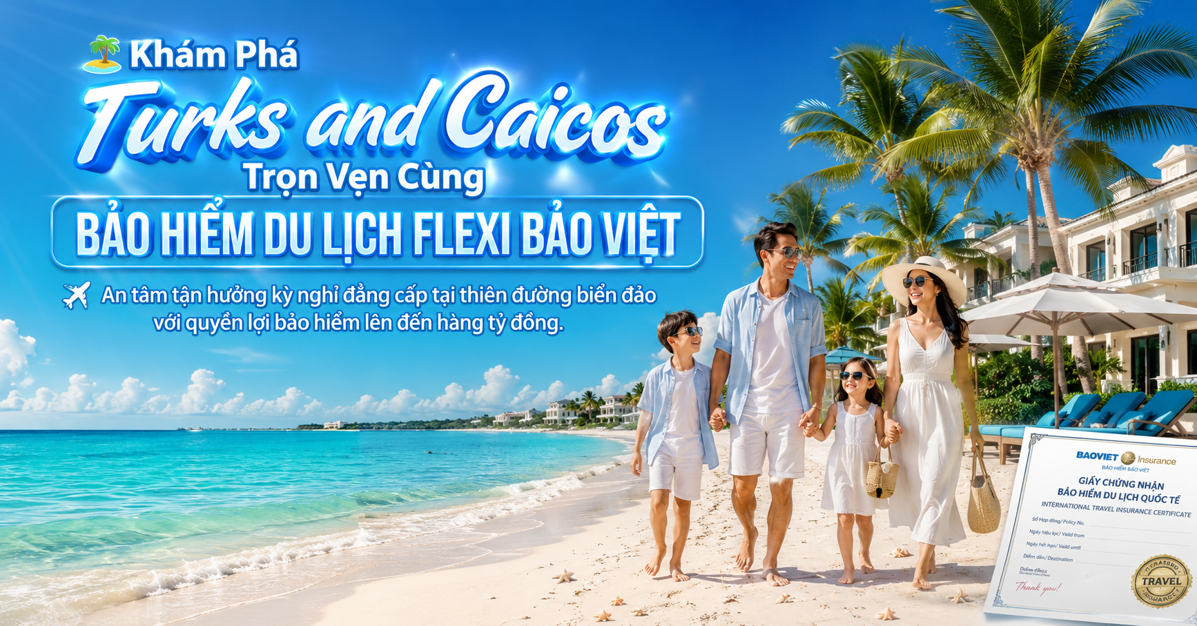 Khám Phá Turks and Caicos Trọn Vẹn Cùng Bảo Hiểm Du Lịch Flexi Bảo Việt